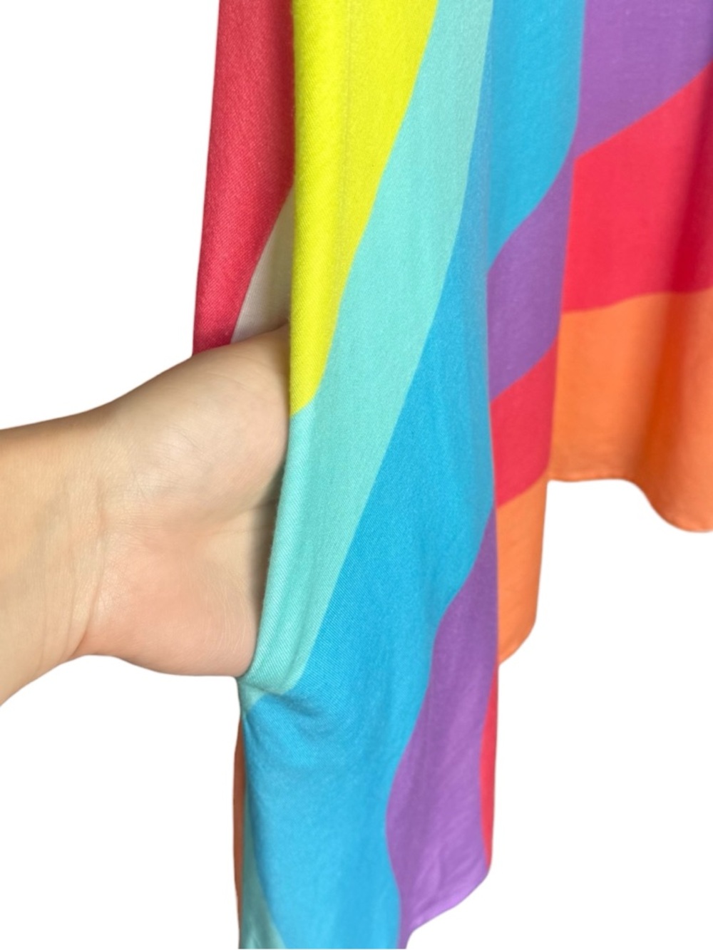 Mara Hoffman Rainbow Swim Beach Coverup Dress Size Medium Asymmetrical Hem Tunic - Picture 9 of 16